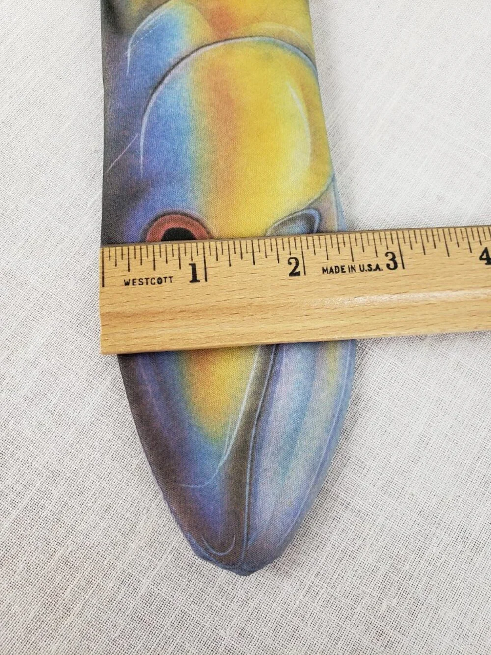 Ralph Marlin Designer Tuna Vintage 1986 Fish Shape Novelty Skinny Neck Tie